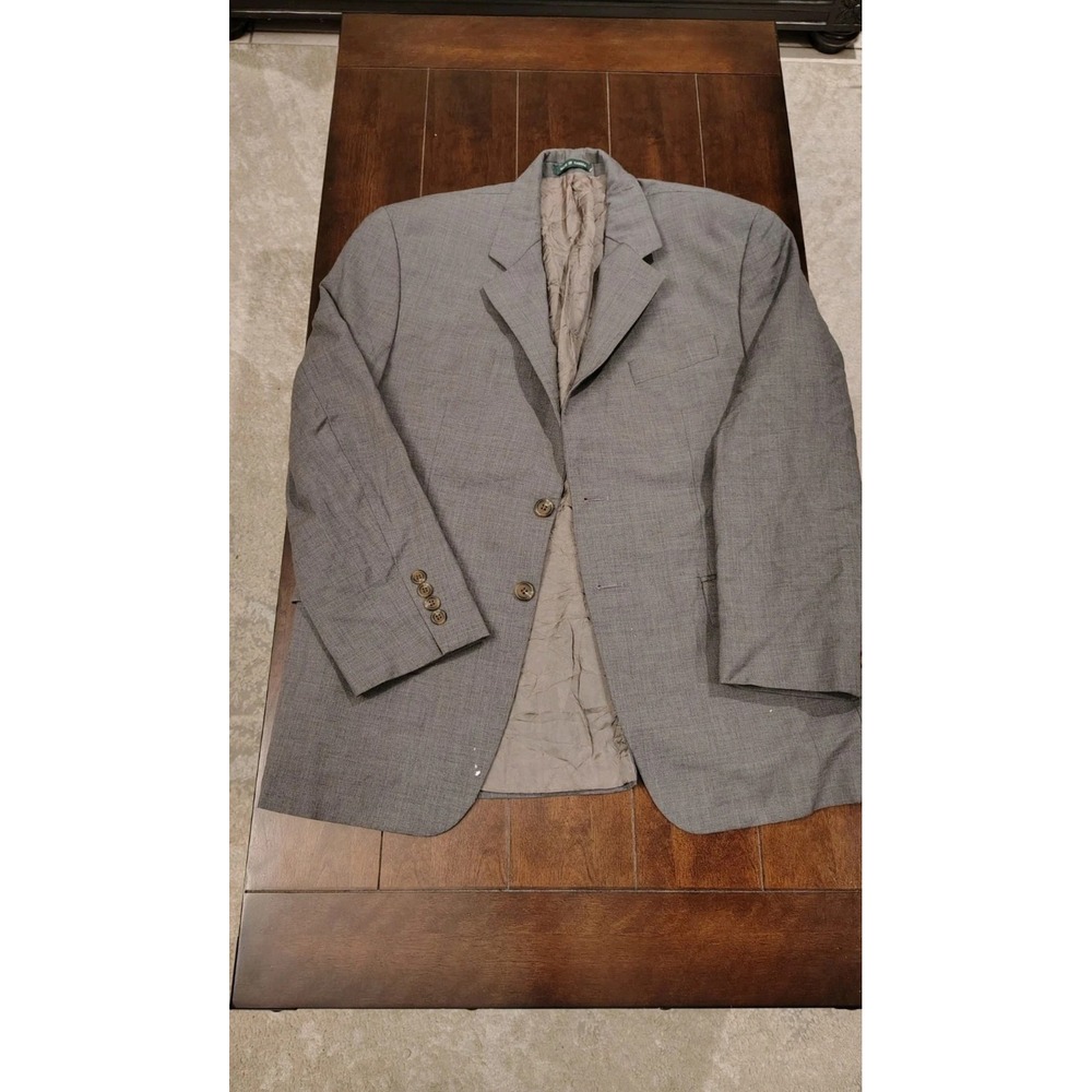 Lauren Ralph Lauren Mens Gray Wool Cashmere Blazer Sport Coat Made in Canada